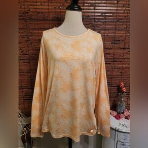 Hang Ten Peach Patterned Long Sleeve Top